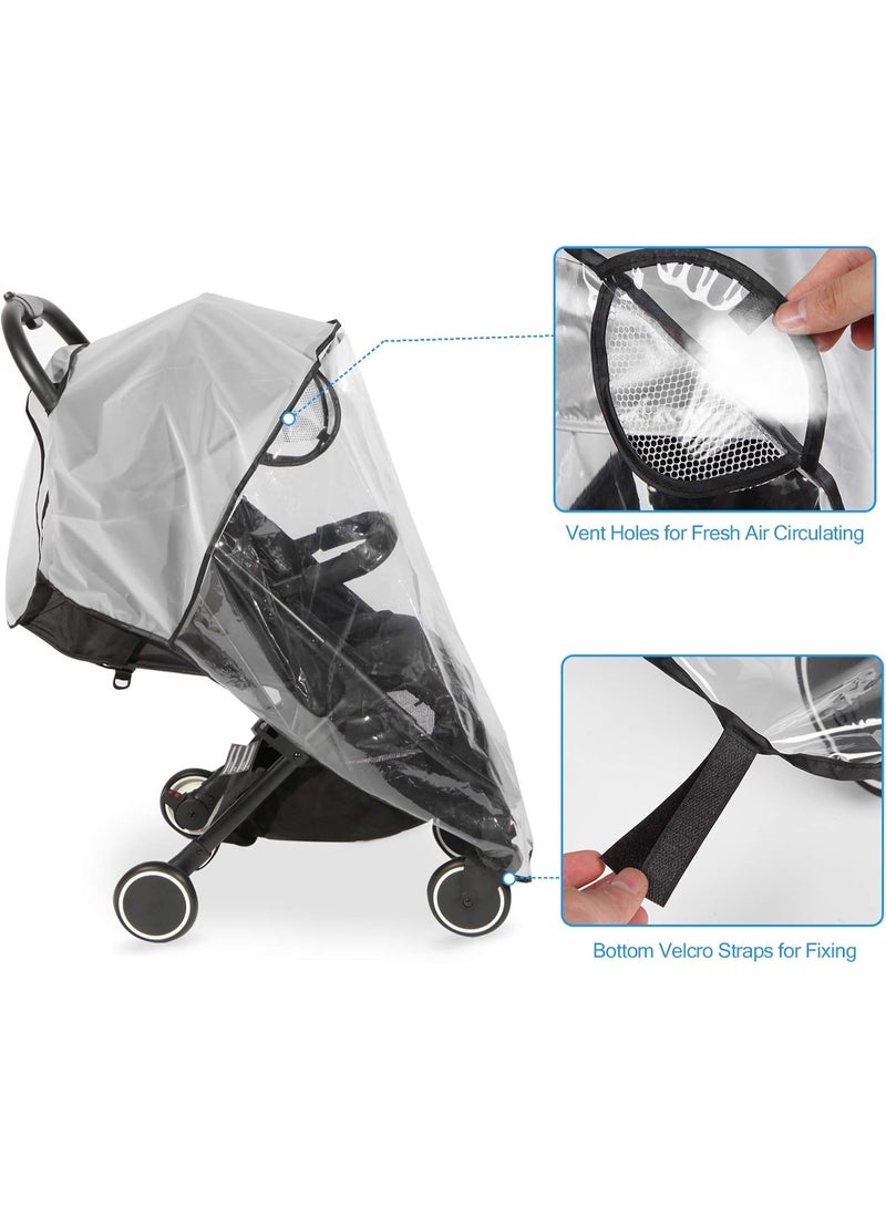 Clear Stroller Rain Cover, Universal Travel Weather Shield Breathable Baby Stroller Rain Cover for Windproof, Waterproof, Protect from Sun Dust Snow - Image 1